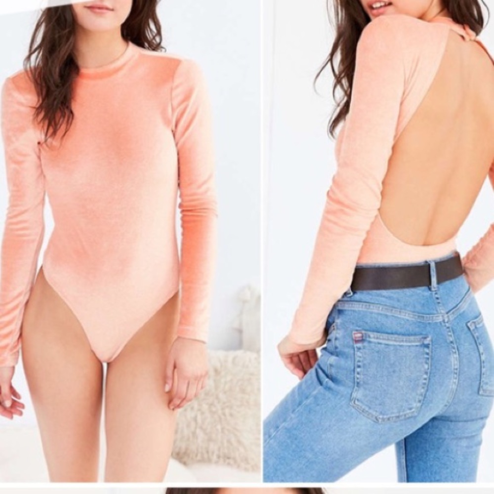 Peach velvet bodysuit from out from under